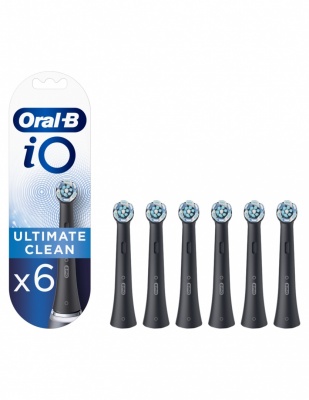 Oral-B | iO Ultimate Clean | Toothbrush replacement | Heads | For adults | Number of brush heads included 6 | Number of teeth brushing modes Does not apply | Black