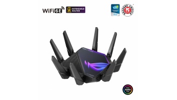 Wifi 6 802.11ax Quad-band Gigabit Gaming Router | ROG GT-AXE16000 Rapture | 802.11ax | 1148+4804+4804+48004 Mbit/s | 10/100/1000 Mbit/s | Ethernet LAN (RJ-45) ports 4 | Mesh Support Yes | MU-MiMO Yes | No mobile broadband | Antenna type External/Internal 