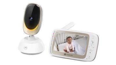 Motorola | Wi-Fi Video Baby Monitor with Mood Light | VM85 CONNECT 5.0" | 5" TFT color display with 480 x 272 resolution; Lullabies; Two-way talk; Room temperature monitoring; Infrared night vision; LED sound level indicator; Wi-Fi connectivity for on-the