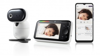 Motorola PIP1610 HD CONNECT 5.0" Wi-Fi HD Motorized Video Baby Monitor, White/Black | Motorola | Wi-Fi HD Motorized Video Baby Monitor | PIP1610 HD CONNECT 5.0" | 5.0” IPS color display with HD 1280 x 720px resolution; Remote pan, tilt and zoom; Two-way t