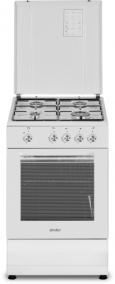 Simfer | Cooker | 4401SGRBB.1 | Hob type Gas | Oven type Gas | White | Width 50 cm | Depth 55 cm | 49 L