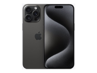 Apple | iPhone 15 Pro Max | Black Titanium | 6.7 " | Super Retina XDR display with ProMotion | 2796 x 1290 pixels | A17 Pro | Internal RAM 8 GB | 1000 GB | Dual SIM | Nano-SIM and eSIM | 4G | 5G | Main camera 48+12+12 MP | Secondary camera 12 MP | iOS | 1