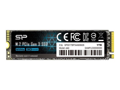 Silicon Power | SSD | P34A60 | 1000 GB | SSD form factor M.2 2280 | SSD interface PCIe Gen3x4 | Read speed 2200 MB/s | Write speed 1600 MB/s