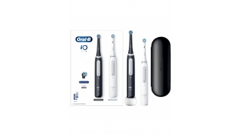 Oral-B | Electric Toothbrush Duo pack | iO4 Series | Rechargeable | For adults | Number of brush heads included 2 | Number of teeth brushing modes 4 | Black/White