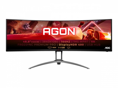 AOC | AG493QCX | 49 " | LCD | 32:9 | 144 Hz | 1 ms | 3840 x 1080 pixels | HDMI ports quantity 2 | Warranty 36 month(s)