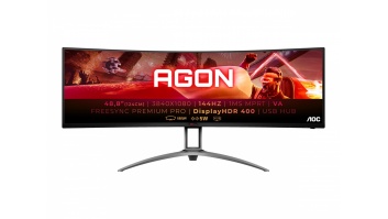 AOC | AG493QCX | 49 " | LCD | 32:9 | 144 Hz | 1 ms | 3840 x 1080 pixels | HDMI ports quantity 2 | Warranty 36 month(s)