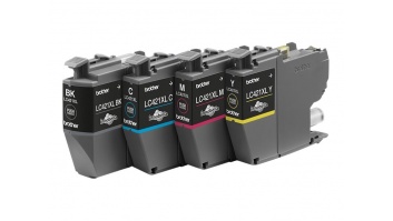 Brother LC421XLVAL Ink Cartridge Multipack | Brother Brother LC | LC421XLVAL | Brother LC421XL - 4-pack - XL - black, yellow, cyan, magenta - original - ink cartridge | Ink cartridge | Black, yellow, cyan, magenta