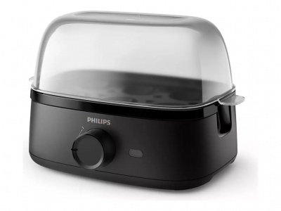 Philips HD9137/90  Egg Cooker, 400 W, 6 eggs, Poacher, Traspert lid, Deep Black | Philips