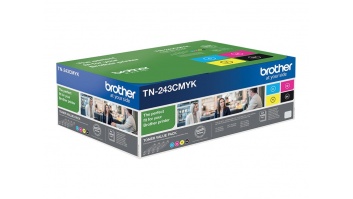 Brother TN-243CMYK, Toner Value Pack | Brother TN243CMYK | Brother TN243CMYK Value Pack - 4-pack - black, yellow, cyan, magenta - original - toner cartridge | Toner cartridge | Black, yellow, cyan, magenta