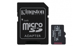 Kingston | UHS-I | 64 GB | microSDHC/SDXC Industrial Card | Flash memory class Class 10, UHS-I, U3, V30, A1 | SD Adapter