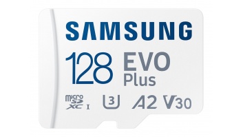 Samsung | MicroSD Card | EVO Plus | 128 GB | microSDXC Memory Card | Flash memory class U3, V30, A2