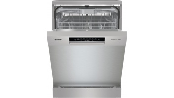 Gorenje | Dishwasher | GS643E90X | Free standing | Width 59.9 cm | Number of place settings 16 | Number of programs 6 | Energy efficiency class E | Display | AquaStop function | Silver