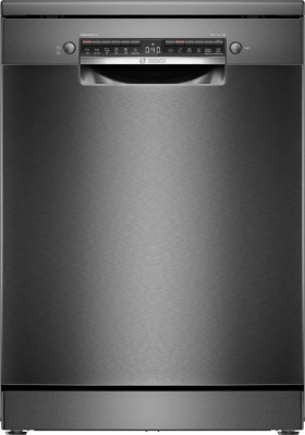 Bosch | Dishwasher | SMS4EMC06E | Free standing | Width 60 cm | Number of place settings 14 | Number of programs 6 | Energy efficiency class B | Display | AquaStop function | Black inox