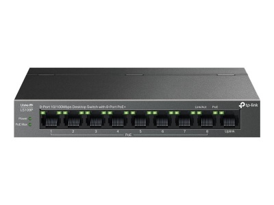 TP-LINK LS109P 9-Port 10/100 Mbps Desktop Switch with 8-Port PoE+