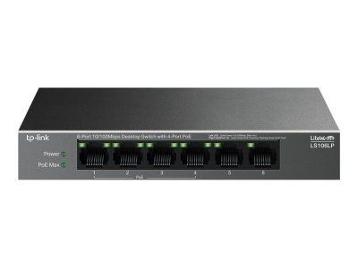 TP-LINK LS106LP 6-Port 10/100 Mbps Desktop Switch with 4-Port PoE