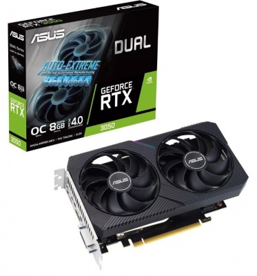 Graphics Card|ASUS|NVIDIA GeForce RTX 3050|8 GB|GDDR6|128 bit|PCIE 4.0 16x|Dual Slot Fansink|1xDVI-D|1xHDMI|1xDisplayPort|DUAL-RTX3050-O8G-V2