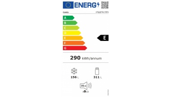 Refrigerator | CFQQ5T817EPS | Energy efficiency class E | Free standing | Side by side | Height 181.5 cm | No Frost system | Fridge net capacity 311 L | Freezer net capacity 156 L | Display | 35 dB | Silver