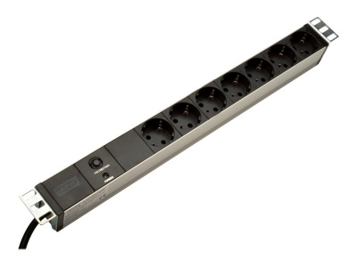 Aluminum outlet strip with overload protection | DN-95403 | Sockets quantity 7