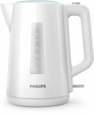 PHILIPS tējkanna 1.7 l, balts/zils