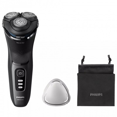 Akcija! Philips Shaver Series 3000, Wet&amp; Dry skuveklis (lādējams), melns