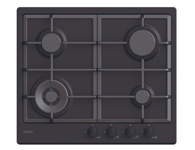 Candy CHG6BFB4WB Hob, Gas, Width 59,5 cm, 4 cooking zones, Mechanic control, Black