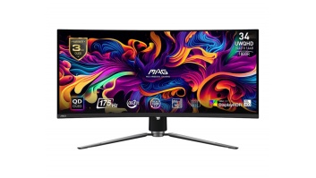 LCD Monitor|MSI|34"|Curved/21 : 9|Panel QD-OLED|3440x1440|21:9|175Hz|Matte|0.03 ms|Swivel|Height adjustable|Tilt|Colour Black|MAG341CQPQD-OLED