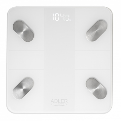 Adler Smart Bathroom Scale | AD 8186w | Maximum weight (capacity) 180 kg | Accuracy 100 g | Body Mass Index (BMI) measuring | White