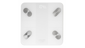 Adler Smart Bathroom Scale | AD 8186w | Maximum weight (capacity) 180 kg | Accuracy 100 g | Body Mass Index (BMI) measuring | White