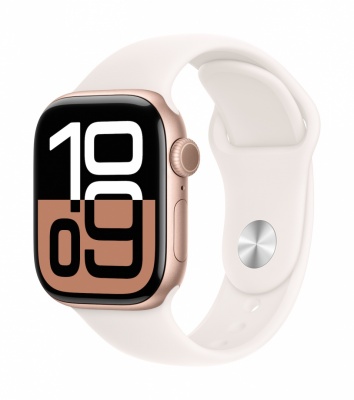 Apple Watch Series 10 GPS 42mm Rose Gold Aluminium Case with Light Blush Sport Band - S/M