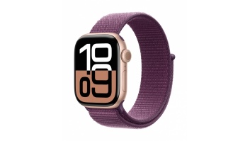 Apple Watch Series 10 GPS 42mm Rose Gold Aluminium Case with Plum Sport Loop