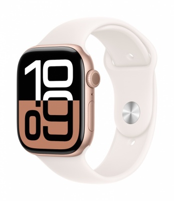 Apple Watch Series 10 GPS 46mm Rose Gold Aluminium Case with Light Blush Sport Band - M/L