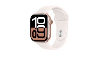 Apple Watch Series 10 GPS + Cellular 42mm Rose Gold Aluminium Case with Light Blush Sport Band - S/M