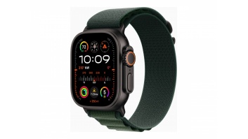 Apple Watch Ultra 2 GPS + Cellular 49mm Black Titanium Case with Dark Green Alpine Loop - Small