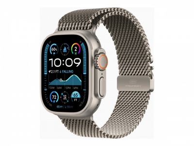 Apple Watch Ultra 2 GPS + Cellular 49mm Natural Titanium Case with Natural Titanium Milanese Loop - M