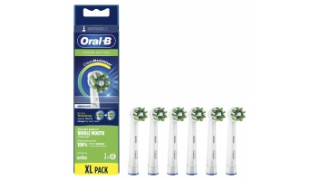 Oral-B CrossAction Replaceable Toothbrush Heads | EB50RB-6 | Heads | For adults | Number of brush heads included 6 | White