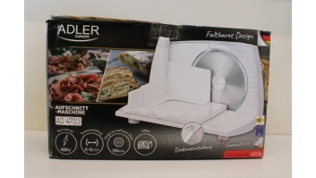 SALE OUT. Adler AD 4703 Food Slicer, Electric, Power 150 W, White | Adler | Food Slicer | AD 4703 | White | 150 W | DAMAGED PACKAGING