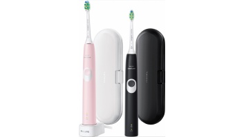 Philips Sonic Electric Toothbrush HX6800/35 ProtectiveClean 4300 Rechargeable  For adults Number of brush heads included 2 Number of teeth brushing modes 1 Sonic technology Black/Pastel Pink