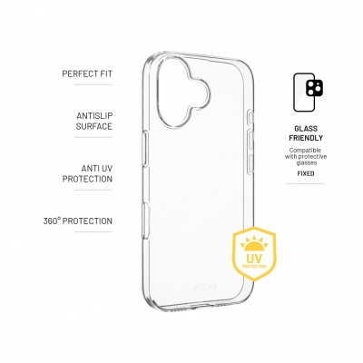 FIXED Story AntiUV TPU Back Cover for Apple iPhone 16, clear