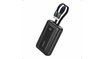 Anker Power Bank (10K,30W, Built-In USB-C+Lightning Cable), Black | Anker