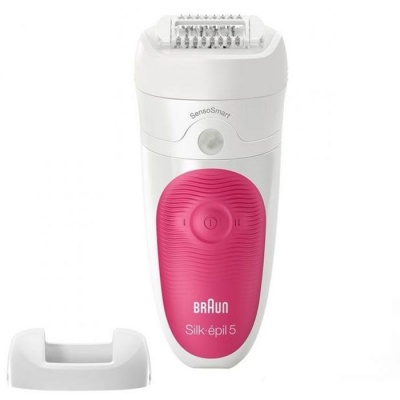 Braun | Epilator | Silk-épil 5 SE5500 | Operating time (max) 30 min | Bulb lifetime (flashes) Not applicable | Number of power levels 1 | Wet & Dry | White/Pink