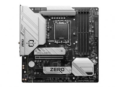 MSI B760M PROJECT ZERO | Processor family Intel | Processor socket LGA1700 | DDR5 | Supported hard disk drive interfaces SATA, M.2 | Number of SATA connectors 4