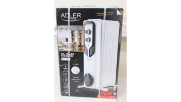 SALE OUT. Adler AD 7815 Oil-Filled Radiator, 7 Ribs, 3 Heating Powers: 600W-900W-1500W, White | Adler | Oil-Filled Radiator | AD 7815 | Oil Filled Radiator | 1500 W | Number of power levels 3 | White | DAMAGED PACKAGING