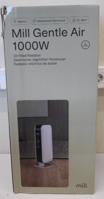 SALE OUT.  | Mill | Heater | AB-H1000MEC | Oil Filled Radiator | 1000 W | Number of power levels 3 | Suitable for rooms up to 12-16 m² | White | DAMAGED PACKAGING