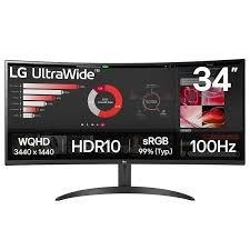 LCD Monitor|LG|34"|Curved/21 : 9|Panel VA|3440x1440|21:9|100 Hz|5 ms|Tilt|34WR50QK-B