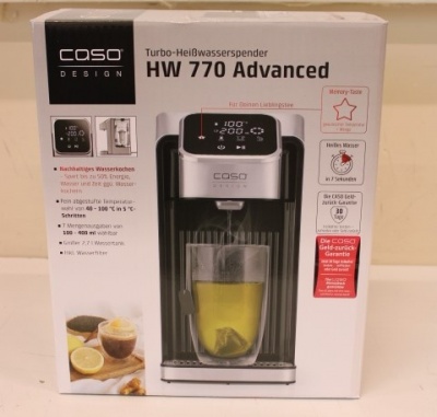 SALE OUT. Caso 01889 HW 770 advanced Turbo Hot water dispenser, Capacity 2.7 L, Black/Stainless Steel | Caso | Turbo Hot Water Dispenser | HW 770 Advanced | Water Dispenser | 2600 W | 2.7 L | Plastic/Stainless Steel | Black/Stainless Steel | USED, SCRATCH