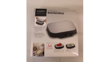 SALE OUT. Caso 03291 Kitchen scales 2 in 1, Capacity Max. 15 kg, Precise weighing sensor in 1 g increments, Black/Stainless steel | Caso Kitchen and Precision scales | KitchenDuo | Display type LED | Black/Stainless steel | USED, SCRATCHES ON TOP