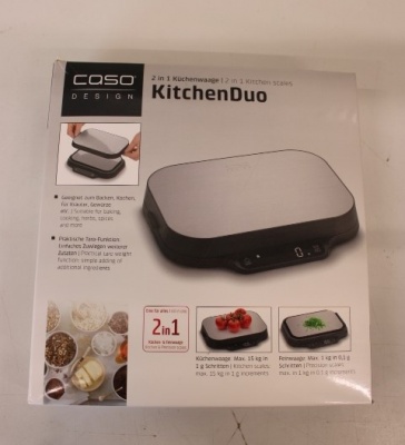 SALE OUT. Caso 03291 Kitchen scales 2 in 1, Capacity Max. 15 kg, Precise weighing sensor in 1 g increments, Black/Stainless steel | Caso Kitchen and Precision scales | KitchenDuo | Display type LED | Black/Stainless steel | USED, SCRATCHES ON TOP