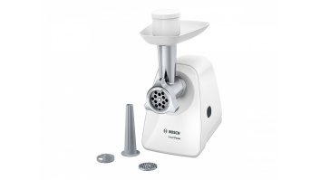 Bosch | Meat mincer SmartPower | MFW2510W | White | 350 W | Number of speeds 1 | 2 Discs: 3.8 and 8 mm; Sausage filler accessory.