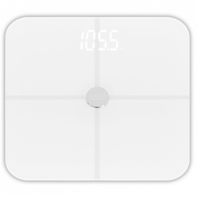 Adler Smart Bathroom Scale | AD 8187 | Maximum weight (capacity) 180 kg | Accuracy 100 g | Body Mass Index (BMI) measuring | White