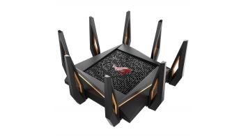 GT-AX11000 Tri-band WiFi Gaming Router | ROG Rapture | 802.11ax | 4804+1148 Mbit/s | 10/100/1000 Mbit/s | Ethernet LAN (RJ-45) ports 4 | Mesh Support Yes | MU-MiMO No | No mobile broadband | Antenna type 8xExternal | 2 x USB 3.1 Gen 1